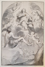 Load image into Gallery viewer, South German School Assumption Of The Virgin 17th.Century Grey Wash Drawing
