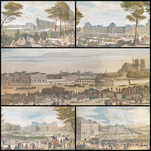 Load image into Gallery viewer, A Group Of Five Mid 18th.Century Hand Coloured Copper Engravings Views Of Paris Palaces And Chateaux
