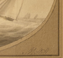 Load image into Gallery viewer, Samuel Atkins Watercolour Study Of A Cutter In A Heavy Sea Circa.1790
