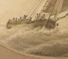 Load image into Gallery viewer, Samuel Atkins Watercolour Study Of A Cutter In A Heavy Sea Circa.1790
