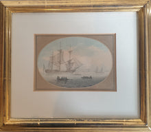 Load image into Gallery viewer, Samuel Atkins Watercolour Study Of A Warship Circa.1790
