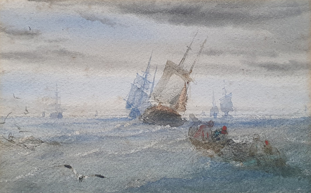Charles Grant Davidson R.W.S Watercolour Seascape Circa.1860