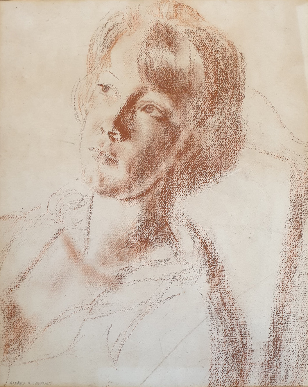 Alfred Reginald Thomson R.A. Red Chalk Portrait Study