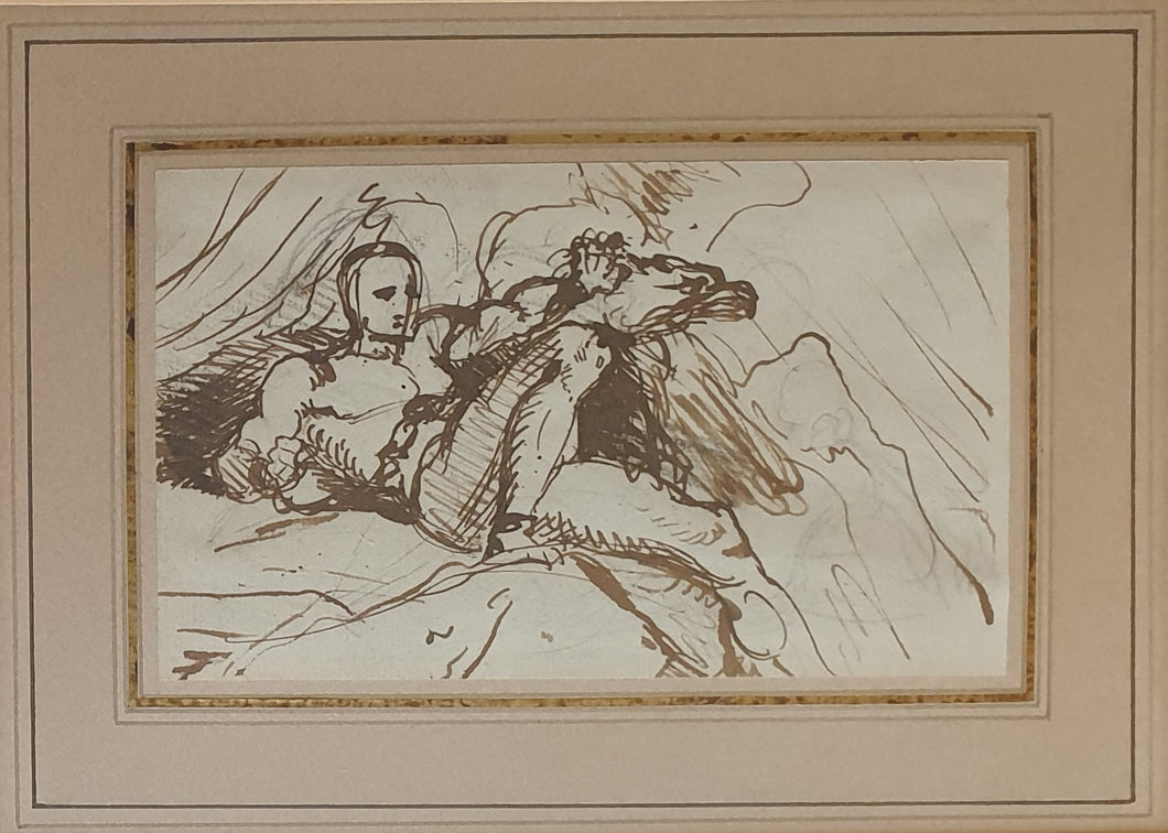 Benjamin Robert Haydon Pen And Ink Drawing Prometheus Chained Circa.1819