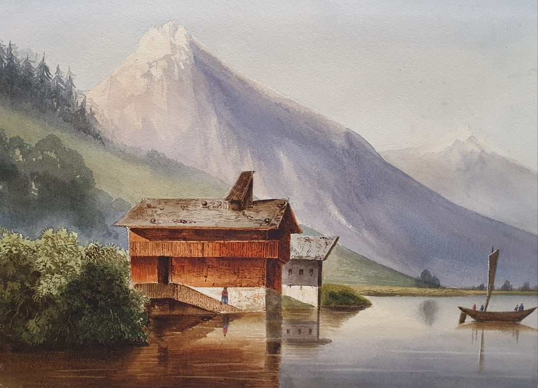 19th.Century French School Watercolour Châlet Suisse