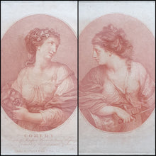 Load image into Gallery viewer, Angelica Kauffman Pair Of Stipple Engravings Comedy And Tragedy 1777
