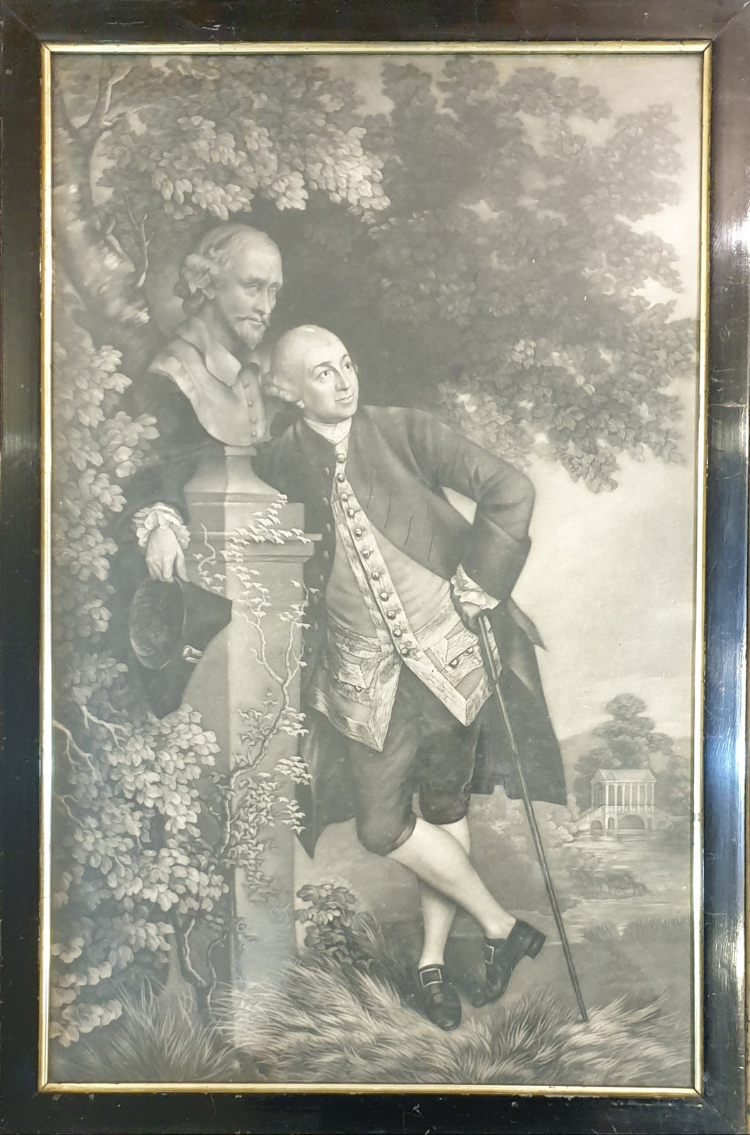 David Garrick Mezzotint Portrait Engraving After Thomas Gainsborough