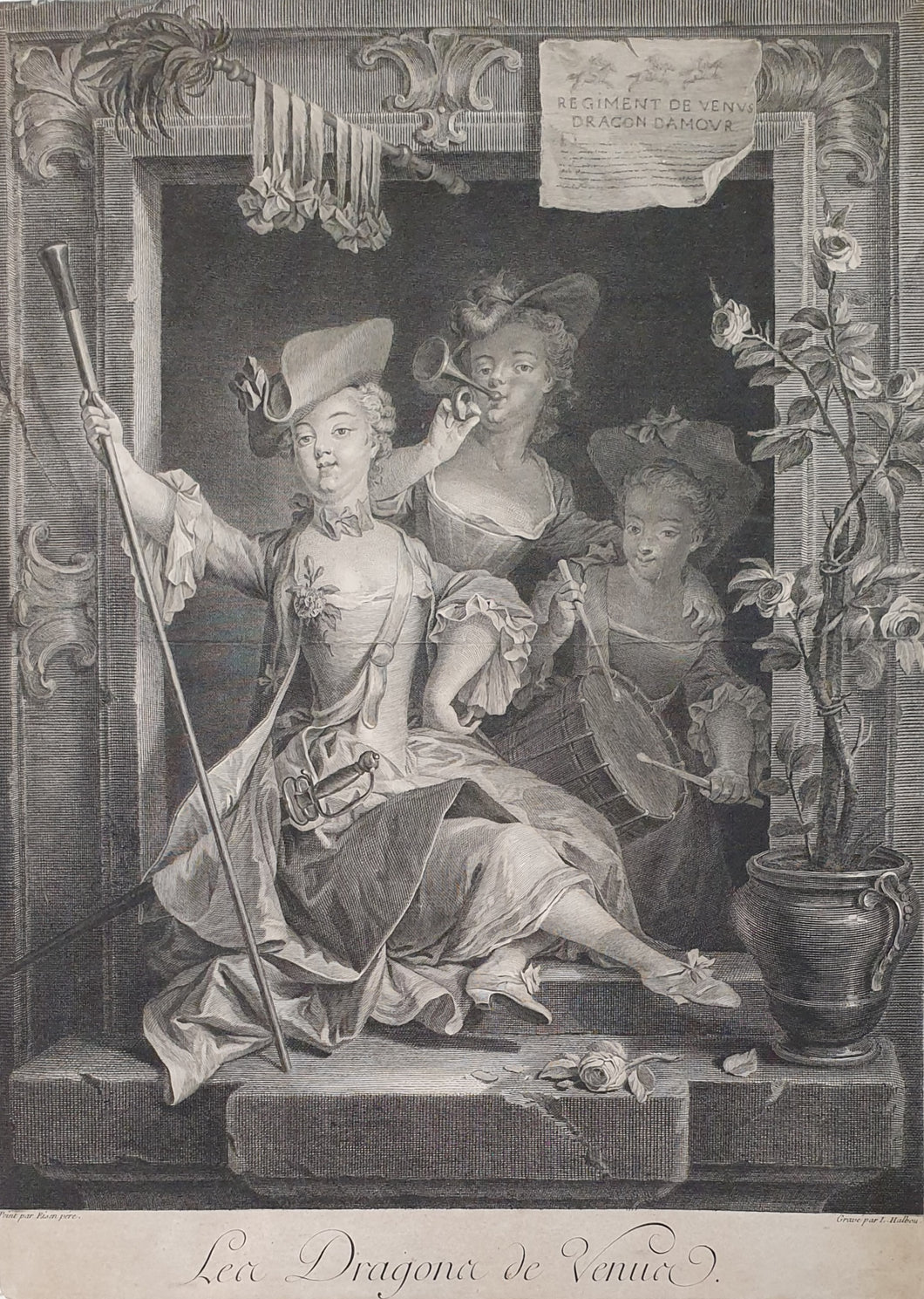 Les Dragons De Venus After François Eisen 1760