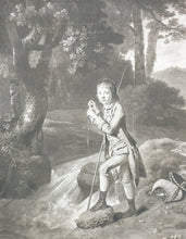 Load image into Gallery viewer, Mezzotint Portrait Of James Sayer Fishing By Richard Houston After Johan Joseph Zoffany 1772
