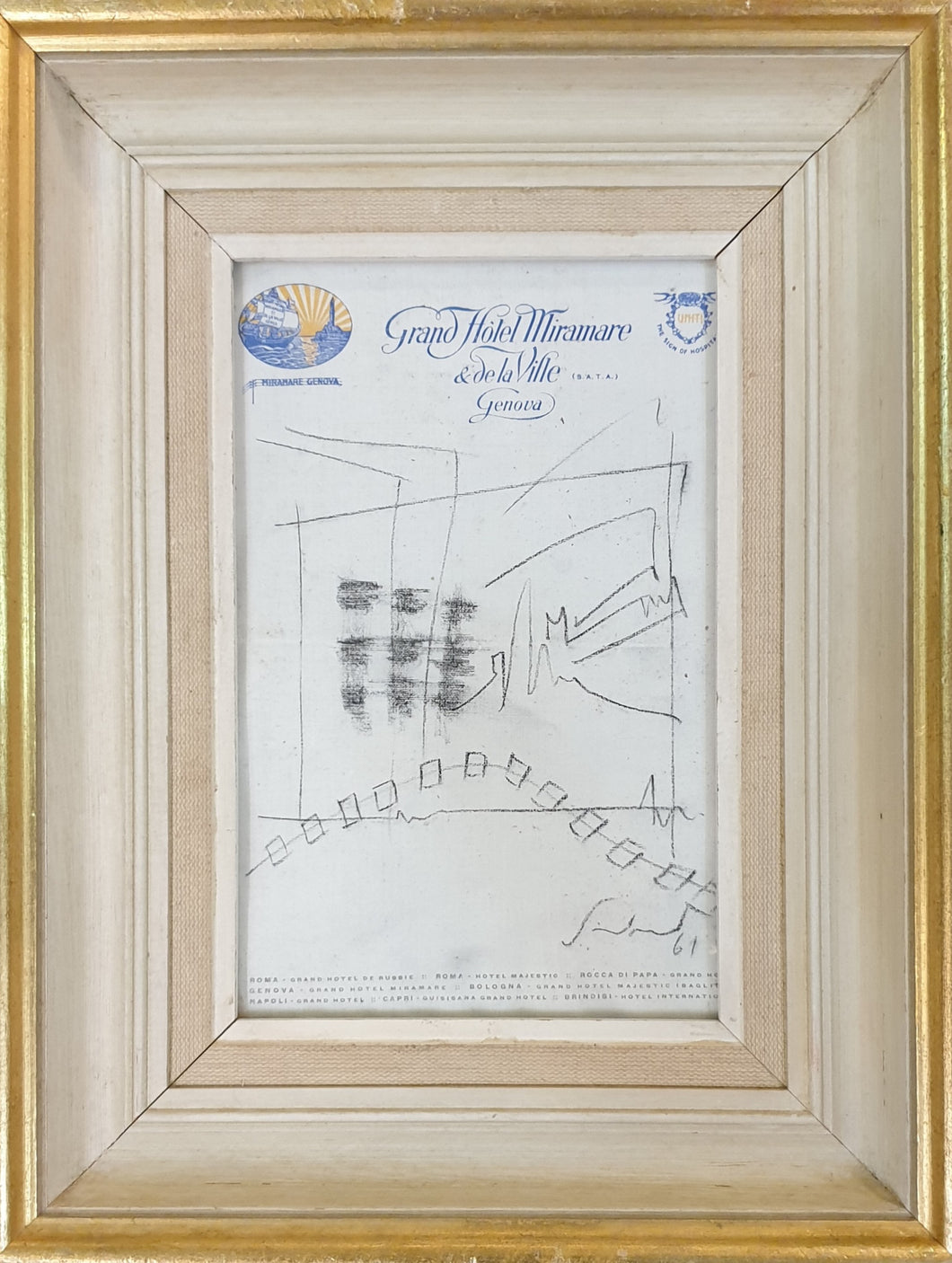 Emilio Scanavino Italian Abstract Expressionist Pencil Drawing 1961