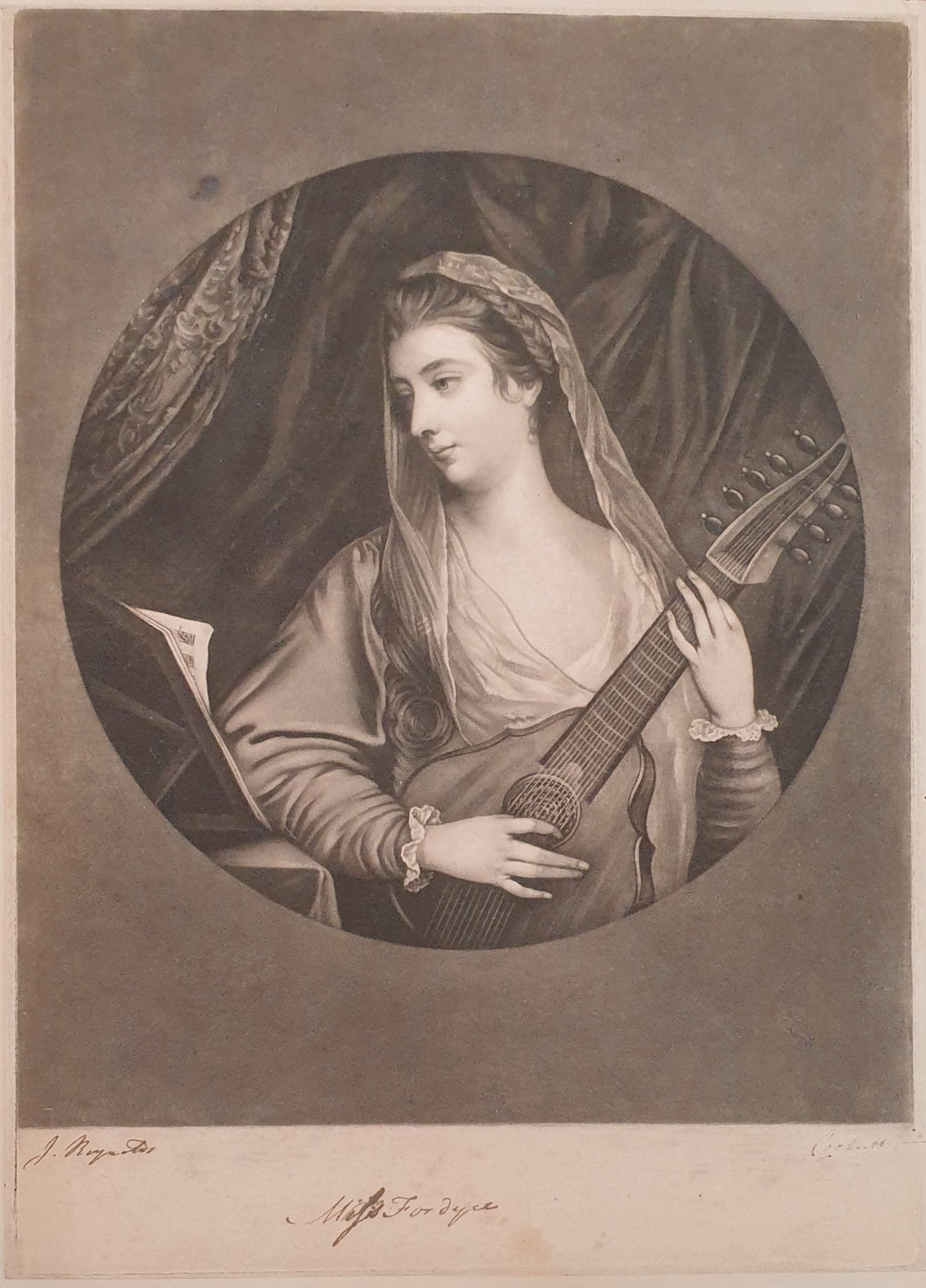 Mary Greenwood (Née Fordyce) Mezzotint Portrait By Richard Purcell After Sir Joshua Reynolds