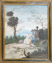 Load image into Gallery viewer, Rococo Landscape With Figures And Urn 18th.Century Gouache Watercolour
