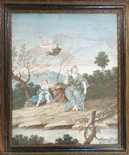 Load image into Gallery viewer, Rococo Landscape With Flora And Cupids 18th.Century Gouache Watercolour
