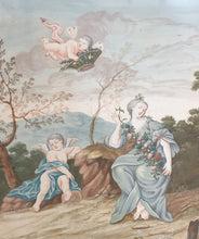 Load image into Gallery viewer, Rococo Landscape With Flora And Cupids 18th.Century Gouache Watercolour
