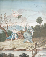 Load image into Gallery viewer, Rococo Landscape With Flora And Cupids 18th.Century Gouache Watercolour
