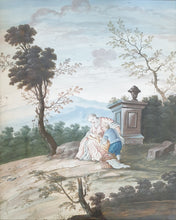 Load image into Gallery viewer, Rococo Landscape With Figures And Urn 18th.Century Gouache Watercolour
