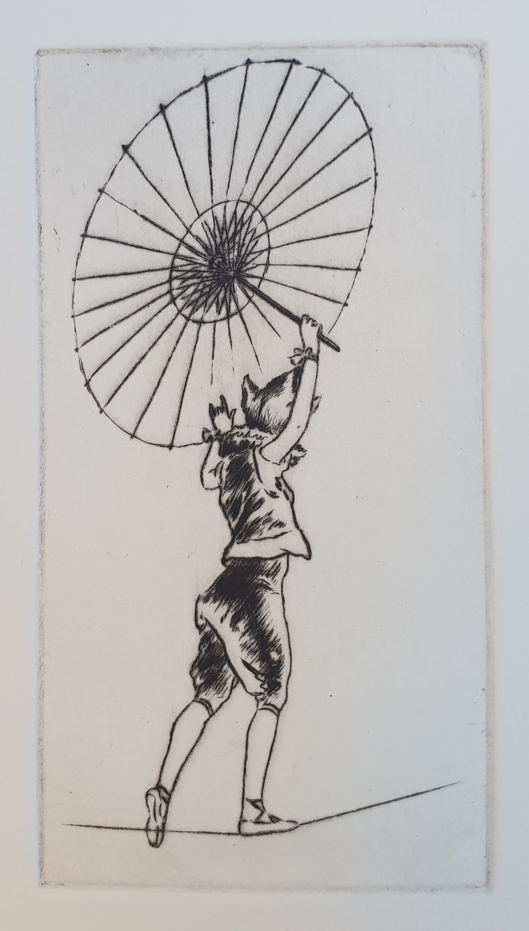 Charles Robinson Sykes Etching Tightrope Walker