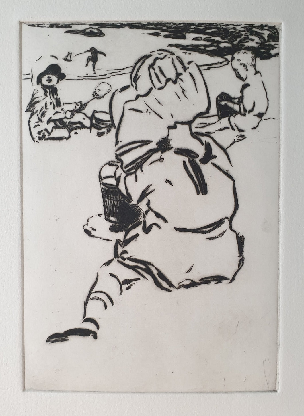 Charles Robinson Sykes Etching Buckets Of Sand
