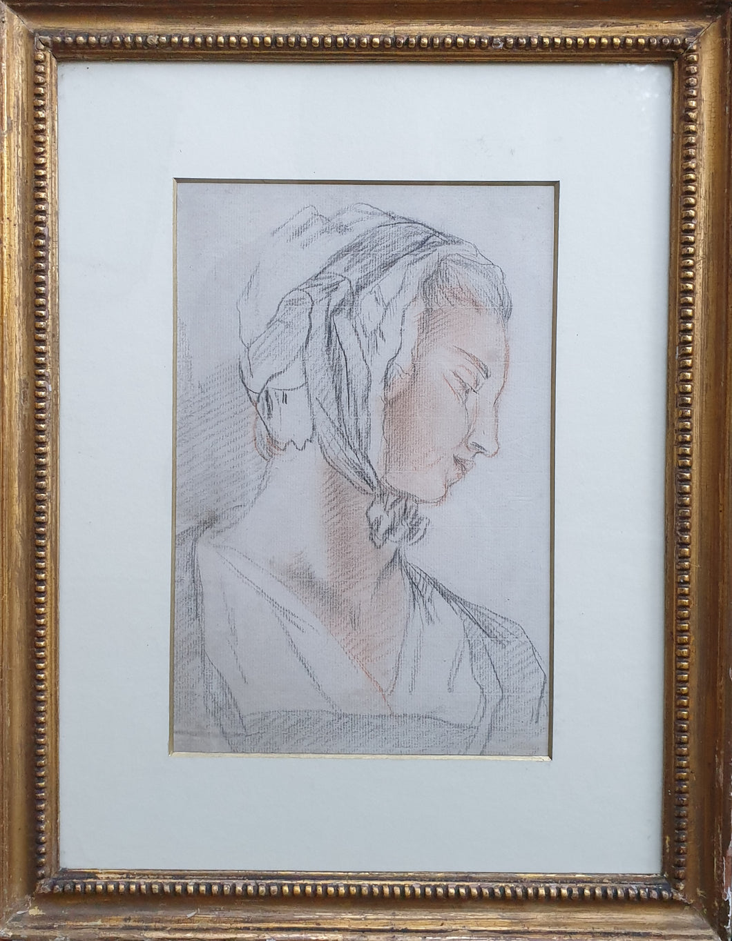 Paul Sandby R.A. Red And Black Chalk Portrait Study Anne Sandby Circa.1760