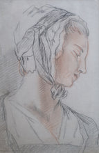 Load image into Gallery viewer, Paul Sandby R.A. Red And Black Chalk Portrait Study Anne Sandby Circa.1760
