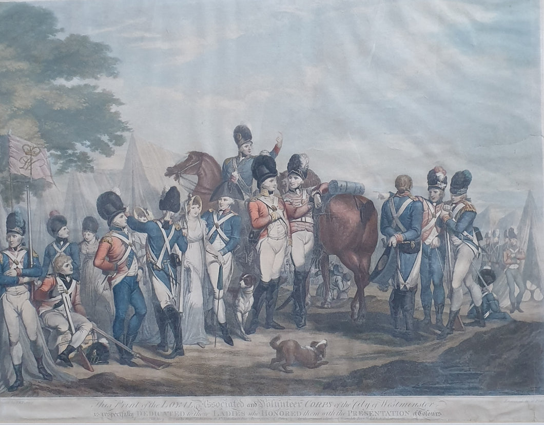 Sir Robert Ker Porter The Loyal Associated And Volunteer Corps Of The City Of Westminster Stipple Engraving 1799.
