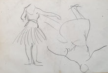 Load image into Gallery viewer, Dame Laura Knight R.A. Chalk Study Of Enrico Cecchetti Instructing A Dancer Circa.1923
