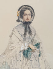 Load image into Gallery viewer, Edmond Eugénie Morin Pencil And Watercolour Drawing Lady Wearing A Bonnet 1858
