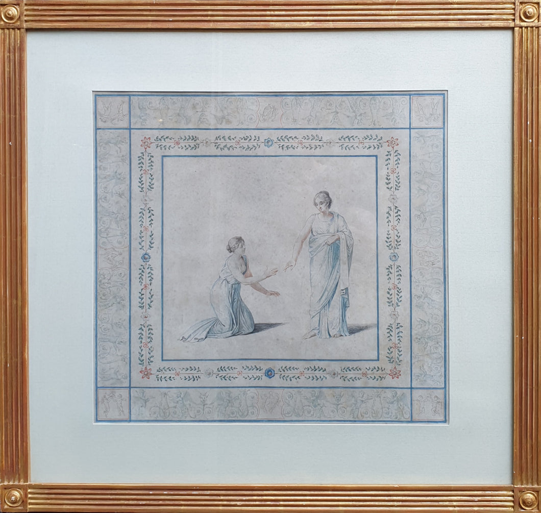 Large Late 18th.Century Italian Neoclassical Watercolour Design