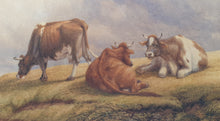 Load image into Gallery viewer, Thomas Baker Of Leamington Watercolour Cattle In A Landscape 1861
