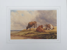 Load image into Gallery viewer, Thomas Baker Of Leamington Watercolour Cattle In A Landscape 1861
