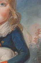 Load image into Gallery viewer, 18th.Century Pastel Portrait A Boy With His Pet Rabbit Circa.1785

