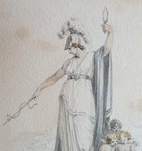 Load image into Gallery viewer, John Samuel Agar Watercolour An Allegory Of Prudence Circa.1795

