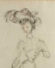 Load image into Gallery viewer, Oliver Messel Pencil And Watercolour An Elegant Lady Circa.1950
