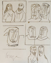 Load image into Gallery viewer, Francis Newton Souza Pen And Ink Drawing Multiple Figures Circa.1960
