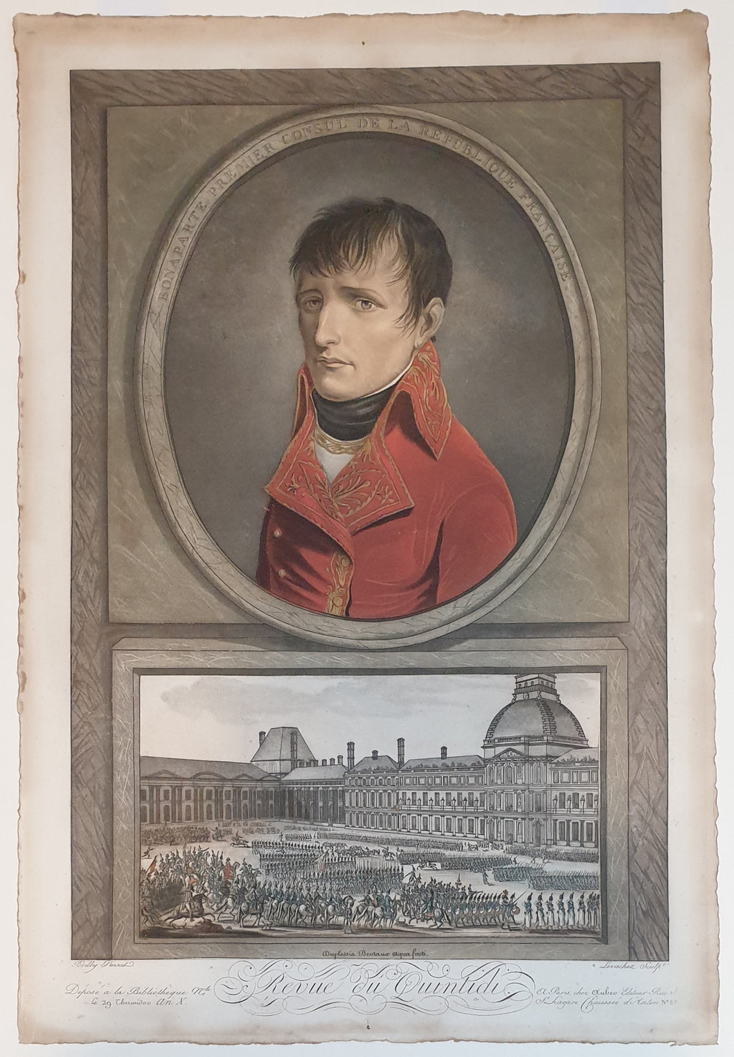 Napoleon Bonaparte Premier Consul De La Republique Française Aquatint Engraving By Levachez After Boilly 1802