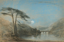 Load image into Gallery viewer, Henry Bright Pastel Moonlit River Landscape
